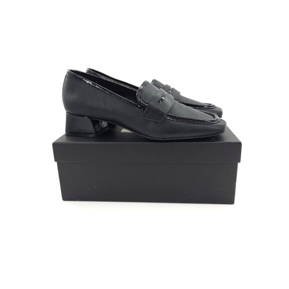 Donald Pliner Shoes - Donald Pliner Tristina Loafers Women Size 7.5 M Square Toe Slip-On Black Leather